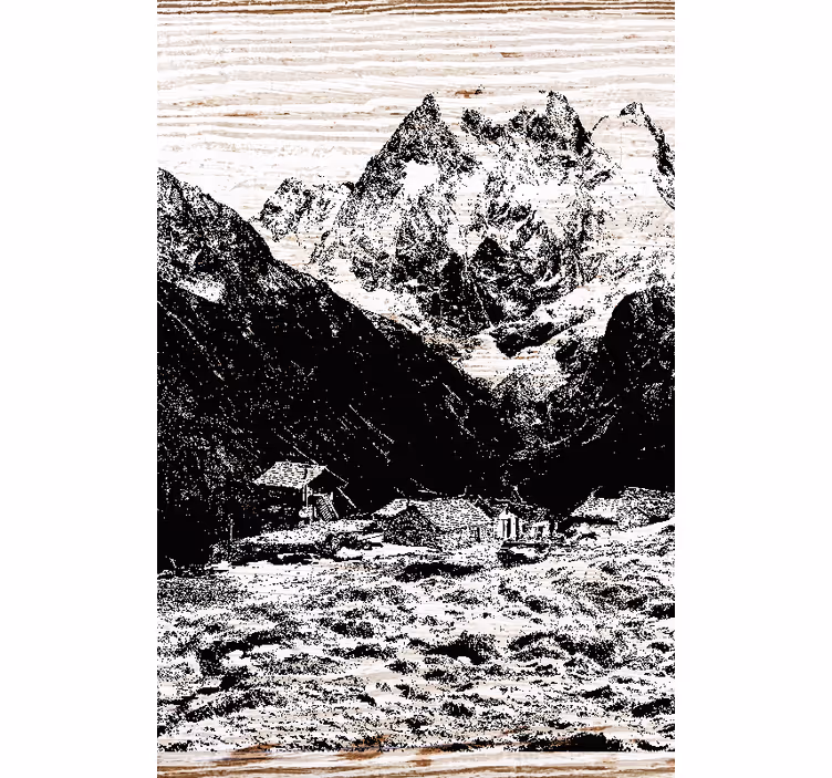 Living room blind swiss mountains design - TenStickers