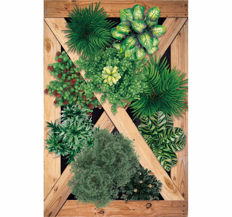 Living room blind rustic garden design - TenStickers