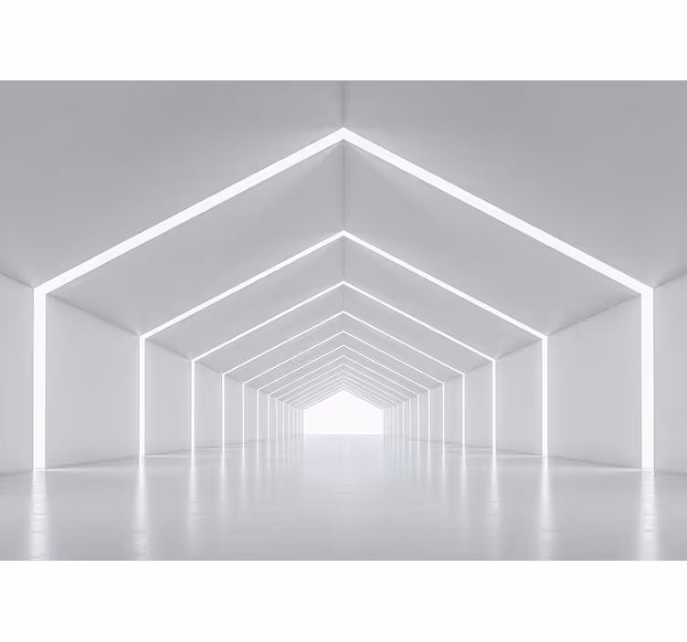 White window blind with 3d effect tunnel design - TenStickers