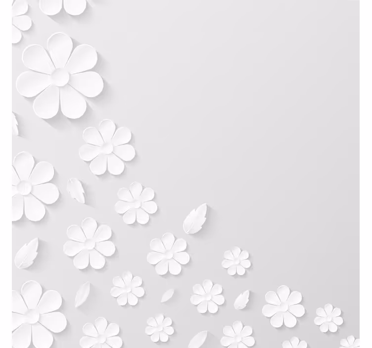 White window blind with white paper flower design - TenStickers