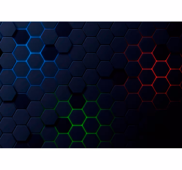 Black roller blind with dark hexagonal 3d pattern - TenStickers