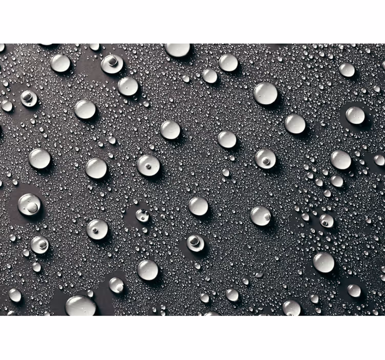 Black roller blind gray bathroom wall mural with bubbles - TenStickers