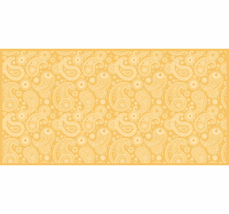Blind yellow arabic paisley patterned fabric - TenStickers