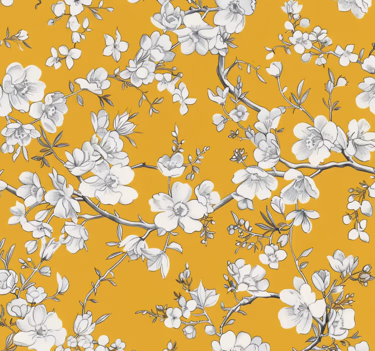 Blind yellow floral vintage design - TenStickers