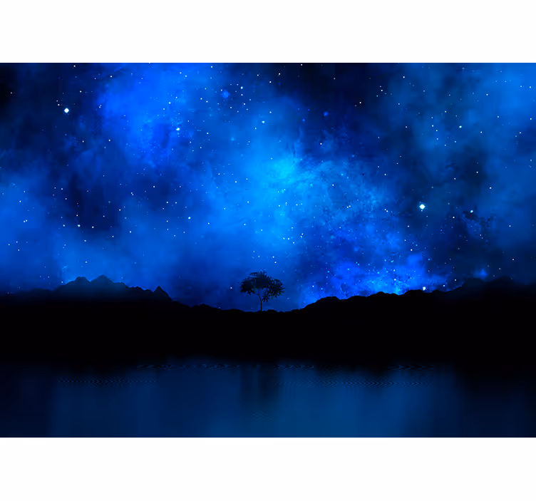 Blind blue celestial nebula scene - TenStickers