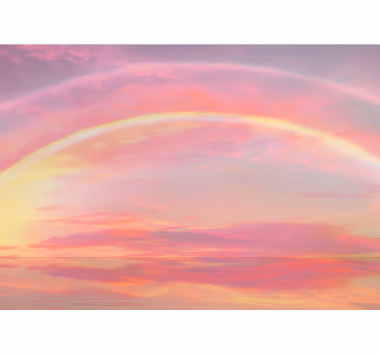 Blind pink in a pink sky with rainbow - TenStickers