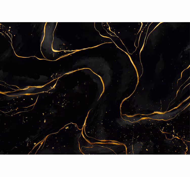 Living room blind in black and golden marble - TenStickers