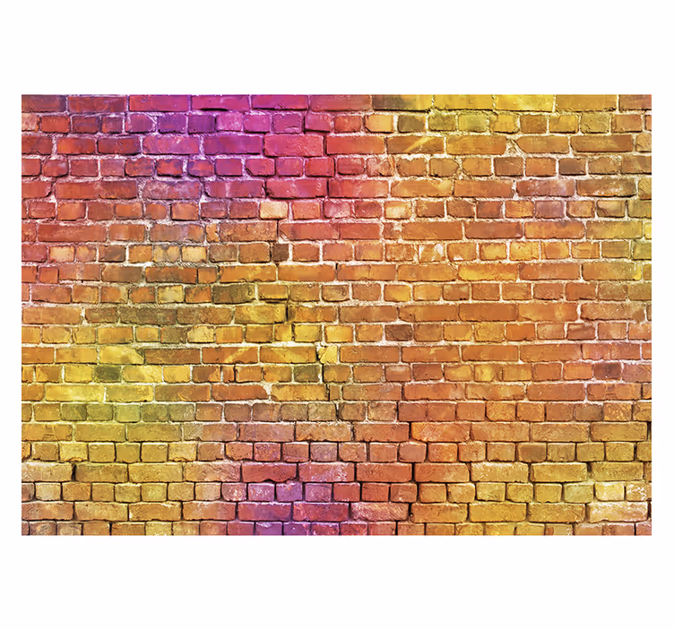 Living room blind painted brick art - TenStickers