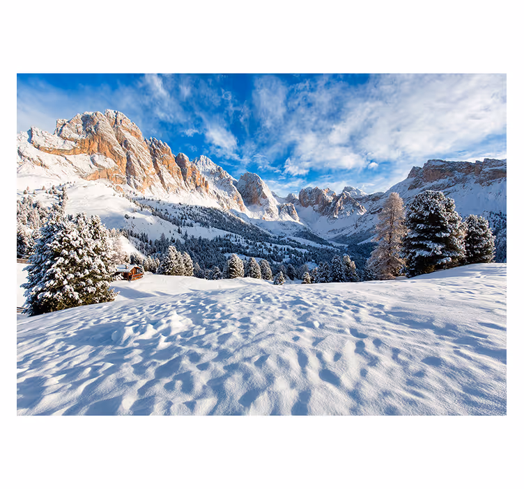Living room blind with snowy mountain landscape design - TenStickers