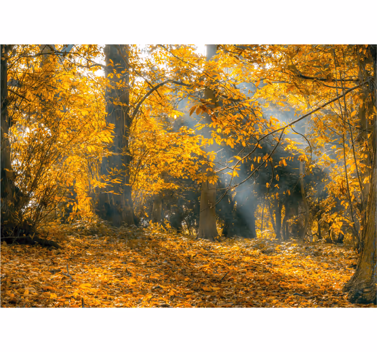 Living room blind golden autumn - TenStickers