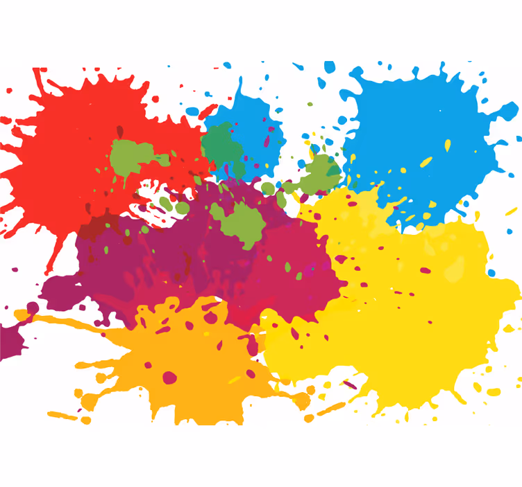 Living room blind with colorful splash patterns - TenStickers