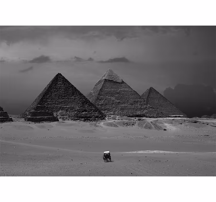 Living room blind wall mural of egypt's pyramids - TenStickers