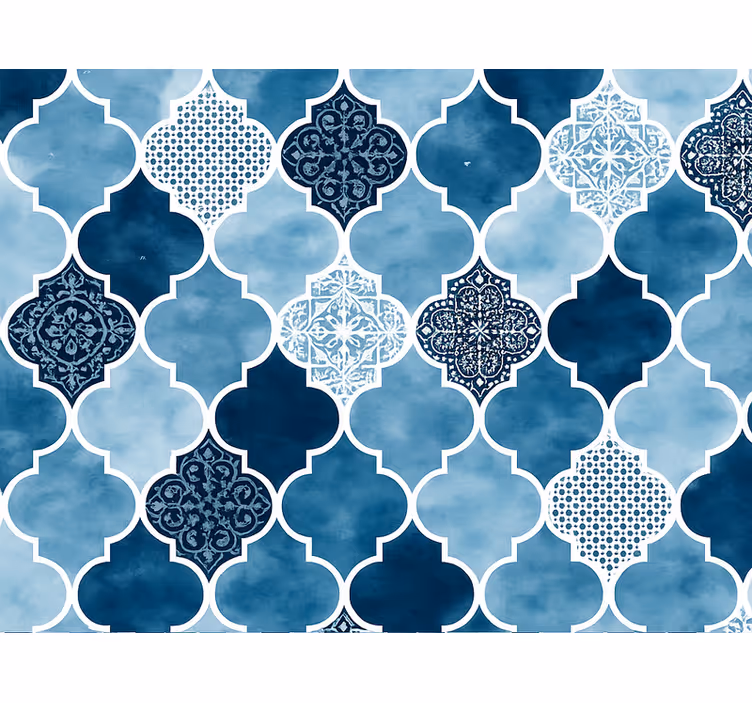 Blind blue moroccan watercolor design - TenStickers