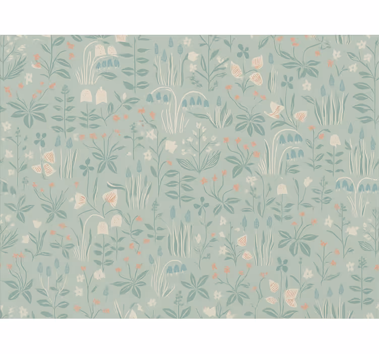 Blind blue scandinavian floral - TenStickers