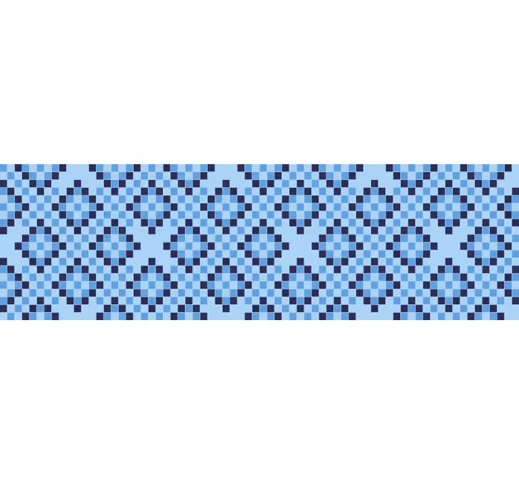 Blind blue geometric blue pixel design - TenStickers
