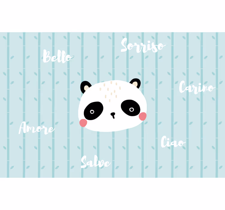 Blind blue panda among the clouds - TenStickers