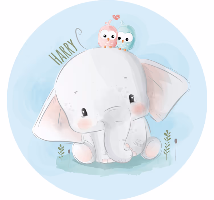 Blind blue large elephant - TenStickers