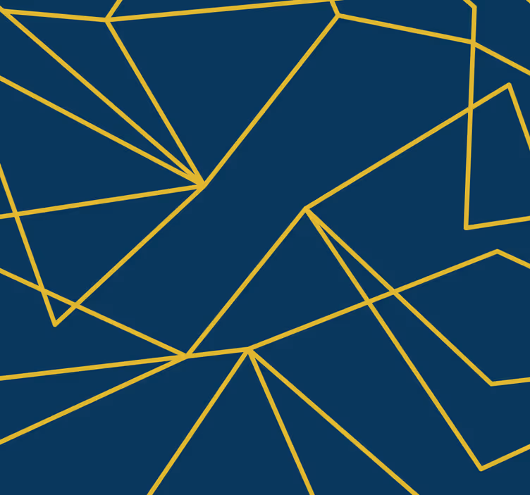 Blind blue with geometric gold lines - TenStickers