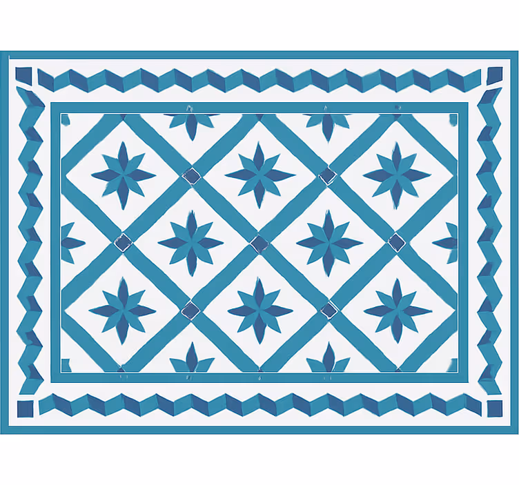 Blind blue geometric star tiles - TenStickers