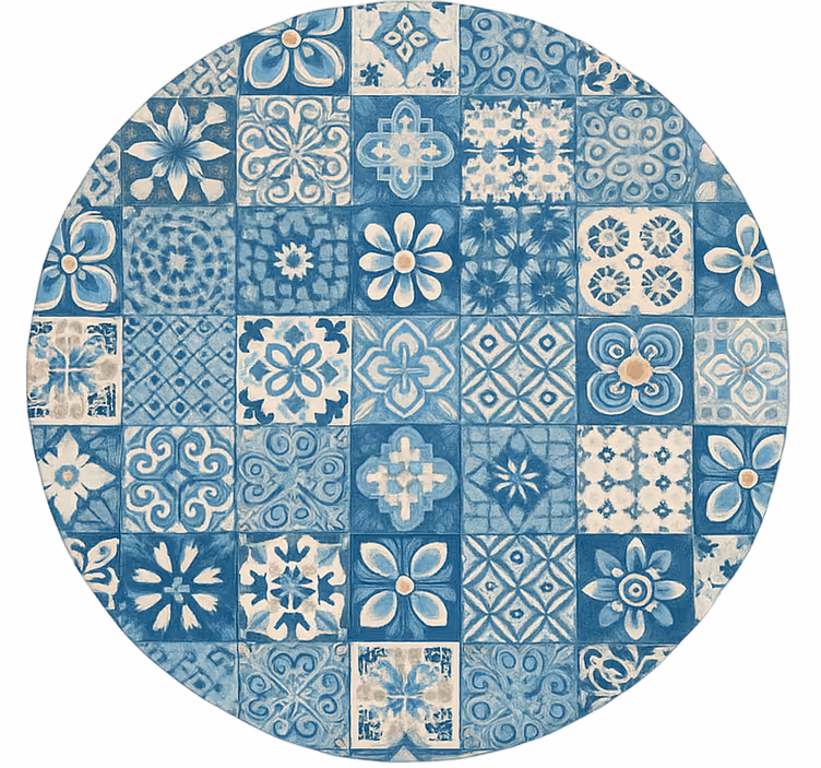 Blind blue circular mosaic tiles - TenStickers