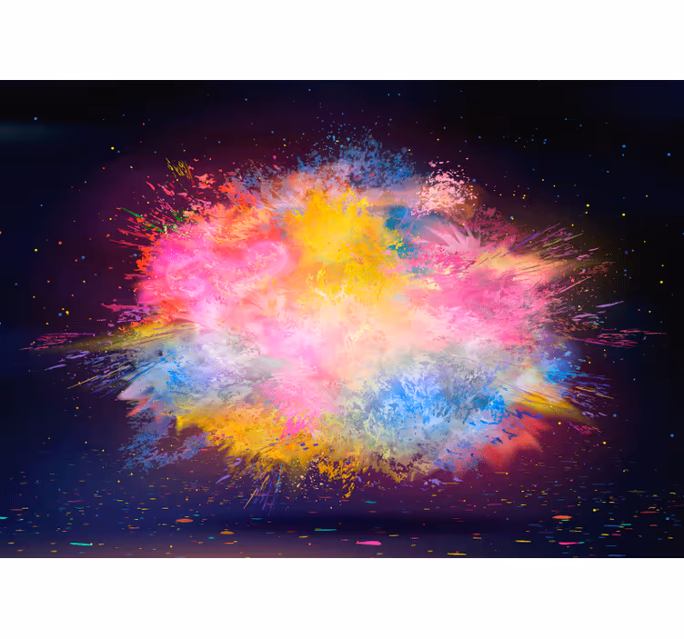 Living room blind with colorful burst design - TenStickers