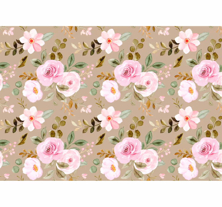 Living room blind with vintage beige roses texture - TenStickers