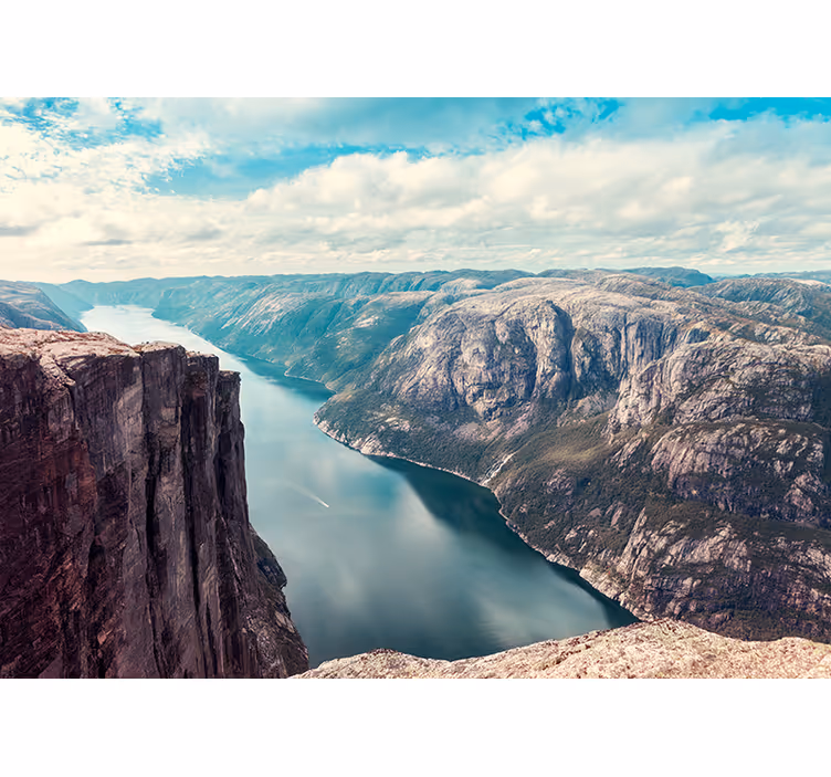 Living room blind norwegian fjords design - TenStickers