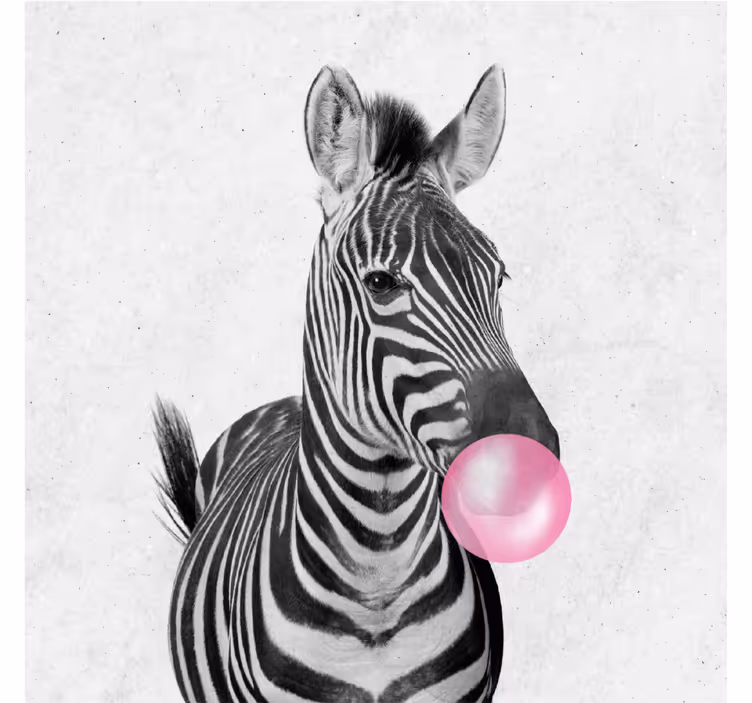 Living room blind zebra bubblegum design - TenStickers