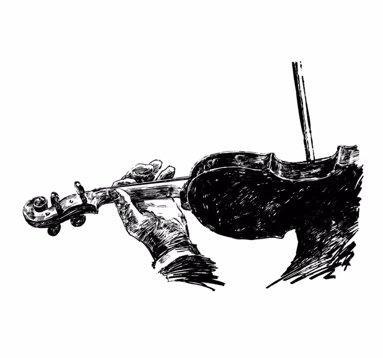 Living room blind hand drawn violin musician - TenStickers