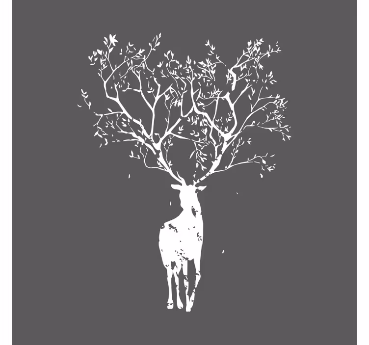 Living room blind tree stag - TenStickers