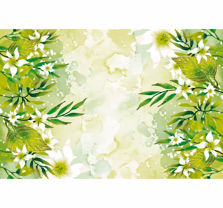Blind green with green floral patterns - TenStickers