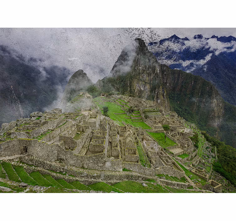 Living room blind inspired by machu picchu - TenStickers
