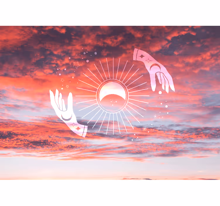 Zen hands in the sky living room blind - TenStickers