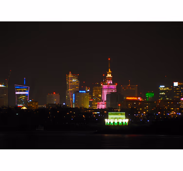Living room blind warsaw at night - TenStickers