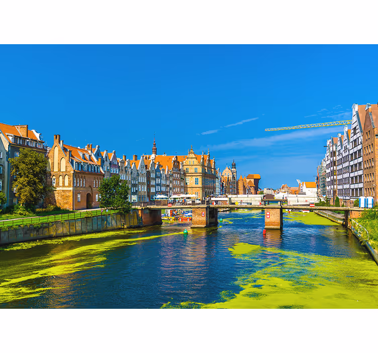 Living room blind with a view of gdańsk - TenStickers