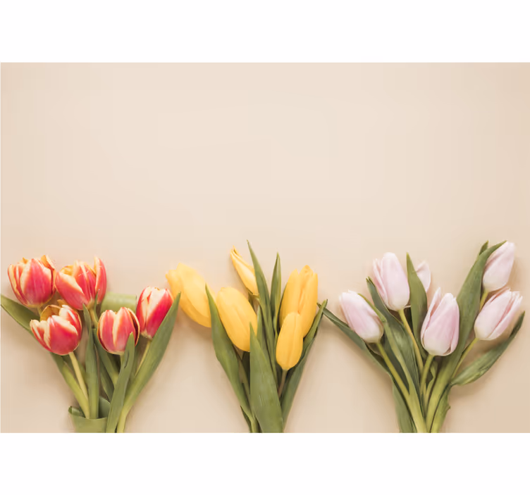Living room blind in three flower colors - TenStickers