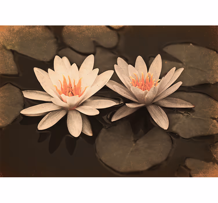 Vintage lotus living room blind - TenStickers