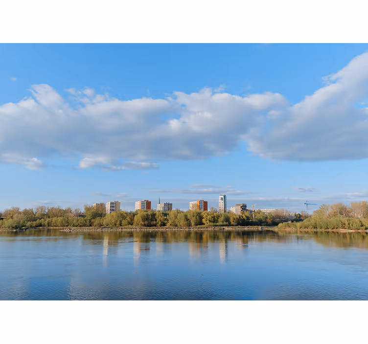 Living room blind warsaw by vistula river - TenStickers