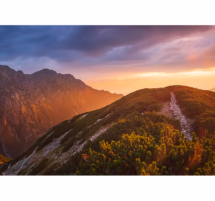 Living room blind zakopane night mountains - TenStickers