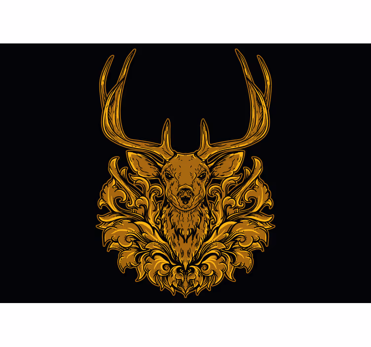 Living room blind golden stag - TenStickers