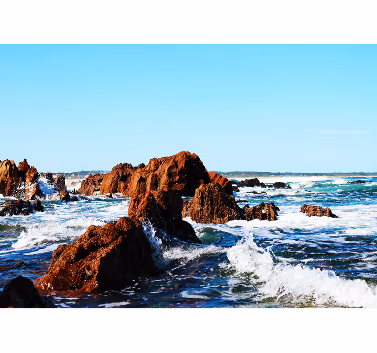 Living room blind cabo polonio with rocks - TenStickers