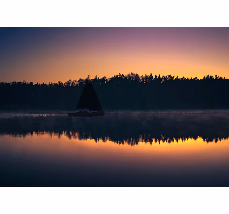Living room blind mazury sailboat sunset - TenStickers