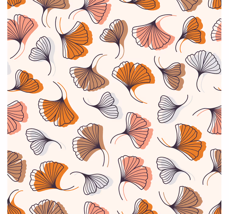 Living room blind ginkgo leaves design - TenStickers