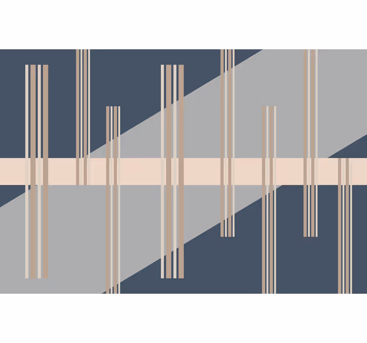 Living room blind in grey abstract mid-century style - TenStickers
