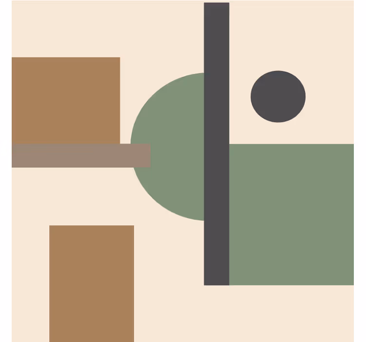 Living room blind in natural colors geometric art - TenStickers