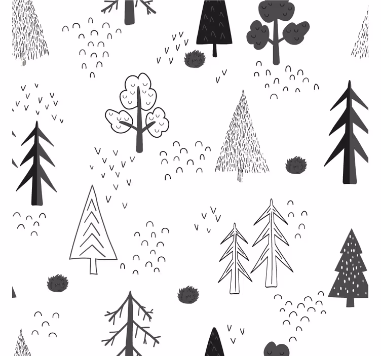 Living room blind white minimalistic tree design - TenStickers