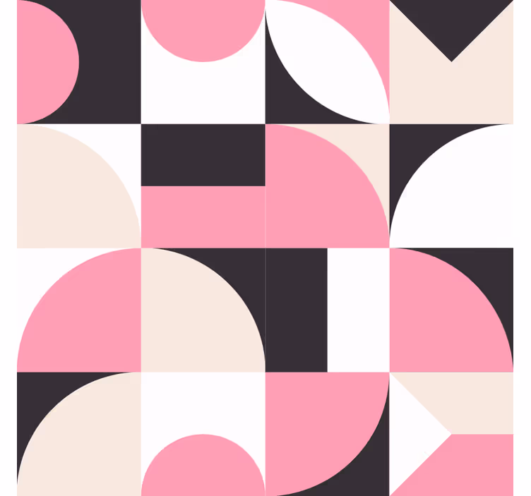 Living room blind with pink geometric nordic pattern - TenStickers