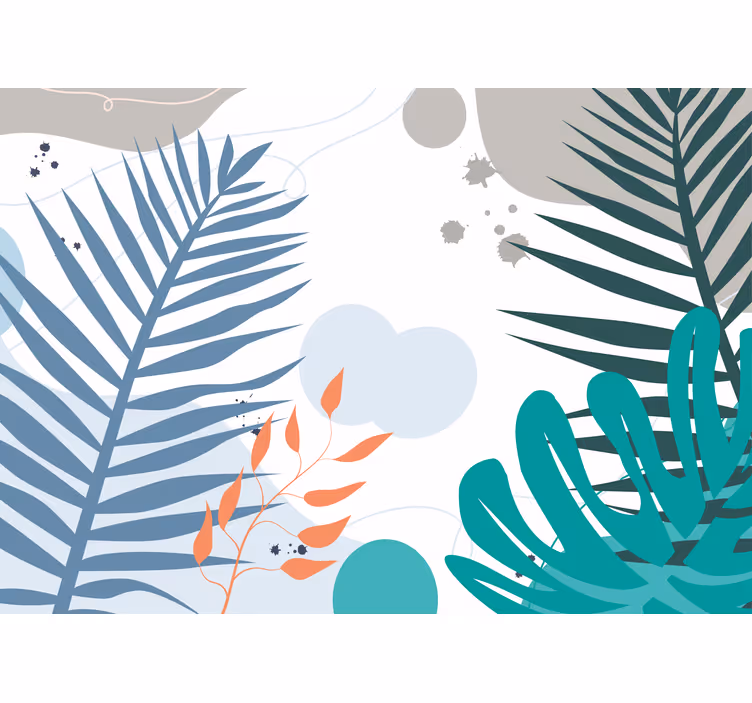Colorful tropical leaves living room blind - TenStickers