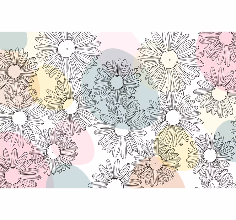 Kawaii style shapes and flowers living room blind - TenStickers