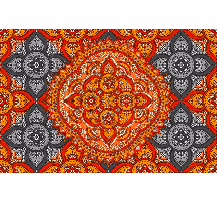 Living room blind with mandala art by henna - TenStickers